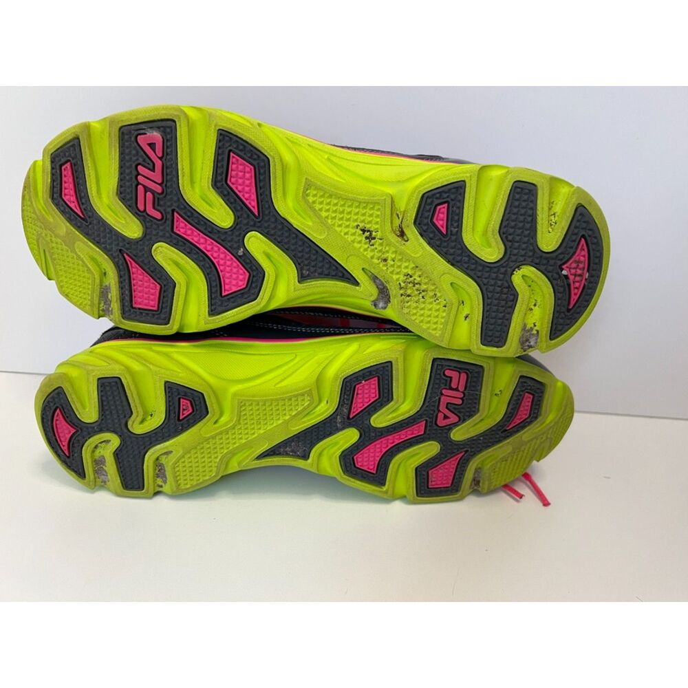 Fila Prompt running trainers in grey/lime green/hot pink. Size 9.5 (W), 8.0 (M). - Picture 7 of 8